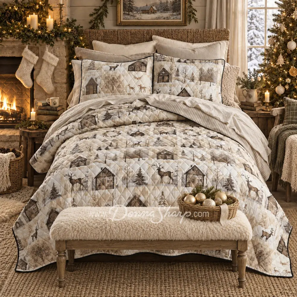 Antique Winter Quilted Bedding Collection - Holiday