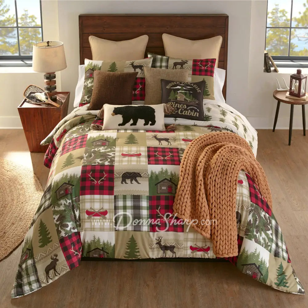 Cedar Lodge 3Pc Comforter Bedding Set From Your Lifestyle By Donna Sharp Cabin - Pillow