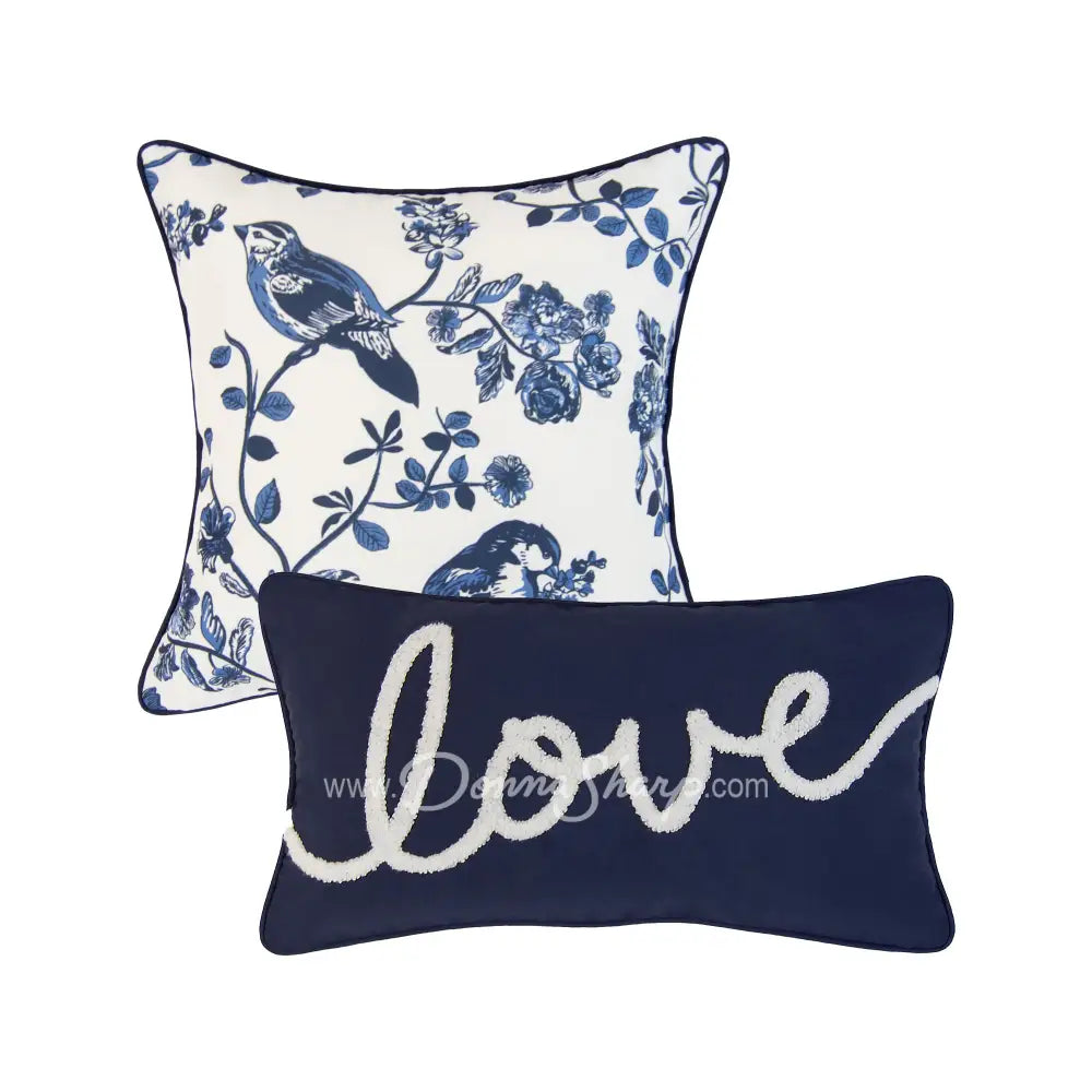 Checkerboard Indigo 2pc Love Bird Pillow Set from Donna Sharp Bedding