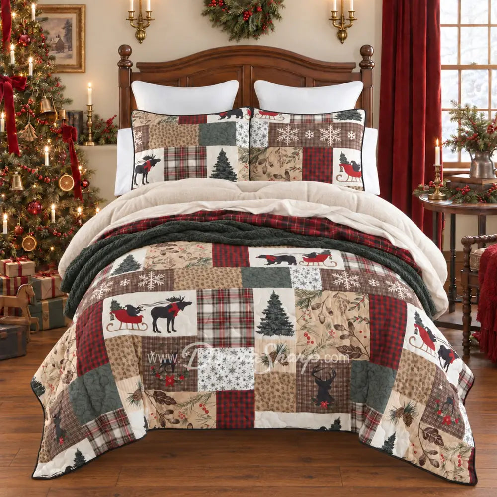 Dashing Lightweight Holiday Quilt Set - Holiday