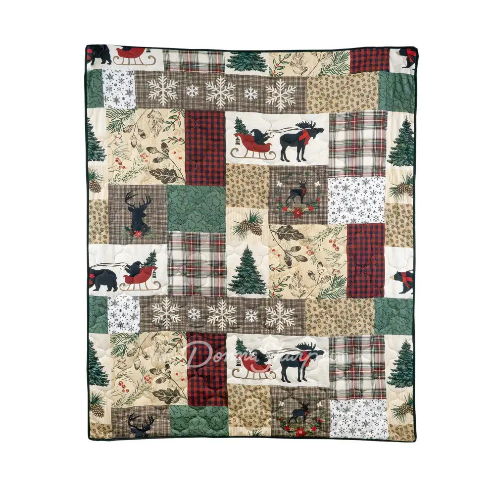 Dashing Lightweight Holiday Quilt Set Throw Holiday