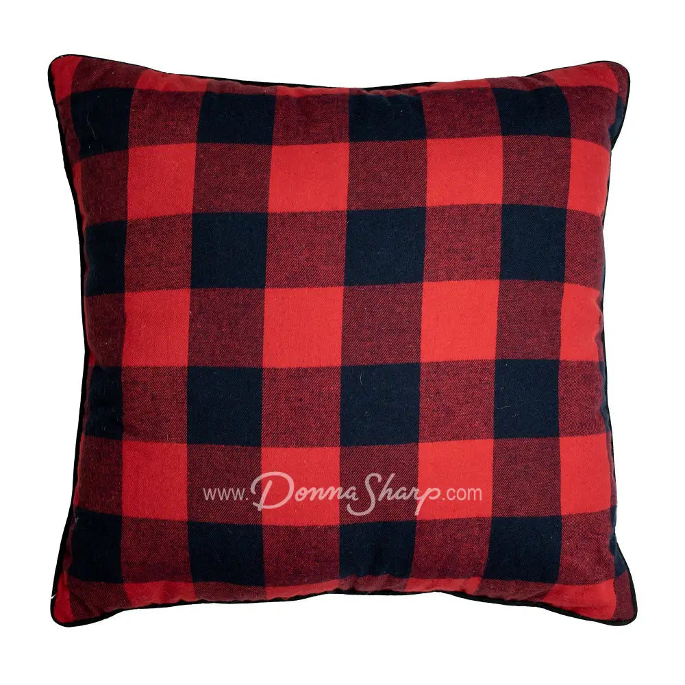 Donna Sharp Bear Campfire Cotton Bedding Set Red Check Pillow Square (Reversible) Bedding