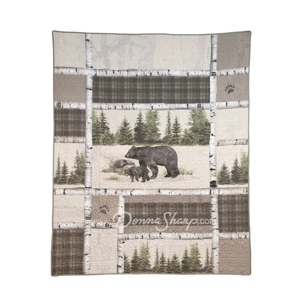 Donna Sharp Bear Panels Quilted Throw Bedding