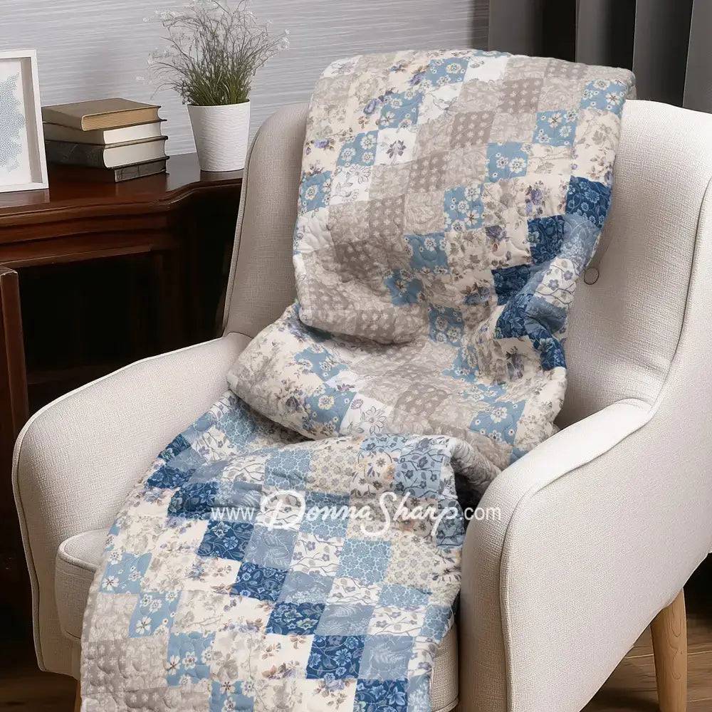 Donna Sharp Blue Diamond Polyester Quilt Collection Throw