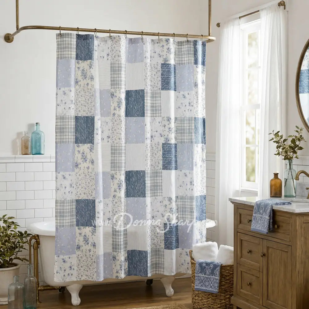 Donna Sharp Blue Pastures Cotton Quilt Collection - Shower Curtain