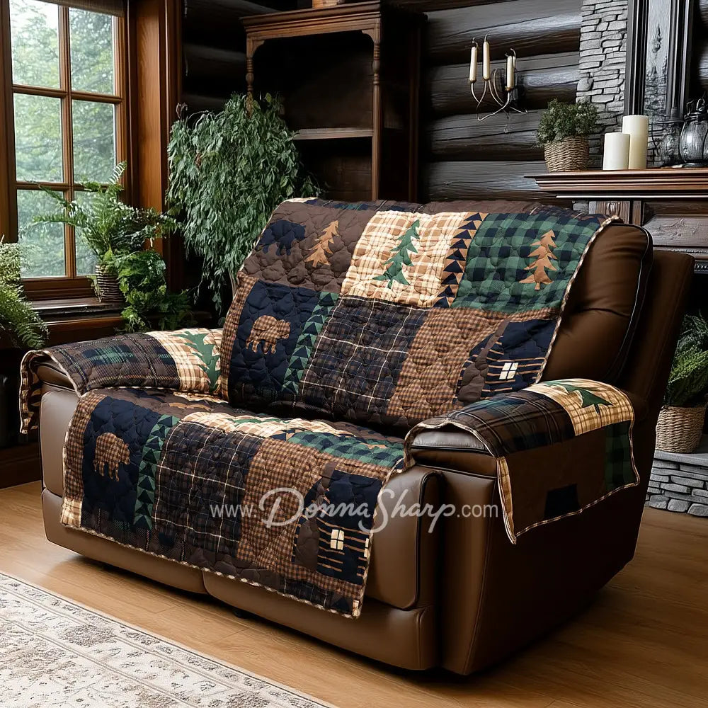 Donna Sharp Brown Bear Cabin Sofa Cover (Loveseat) Sofa Cover