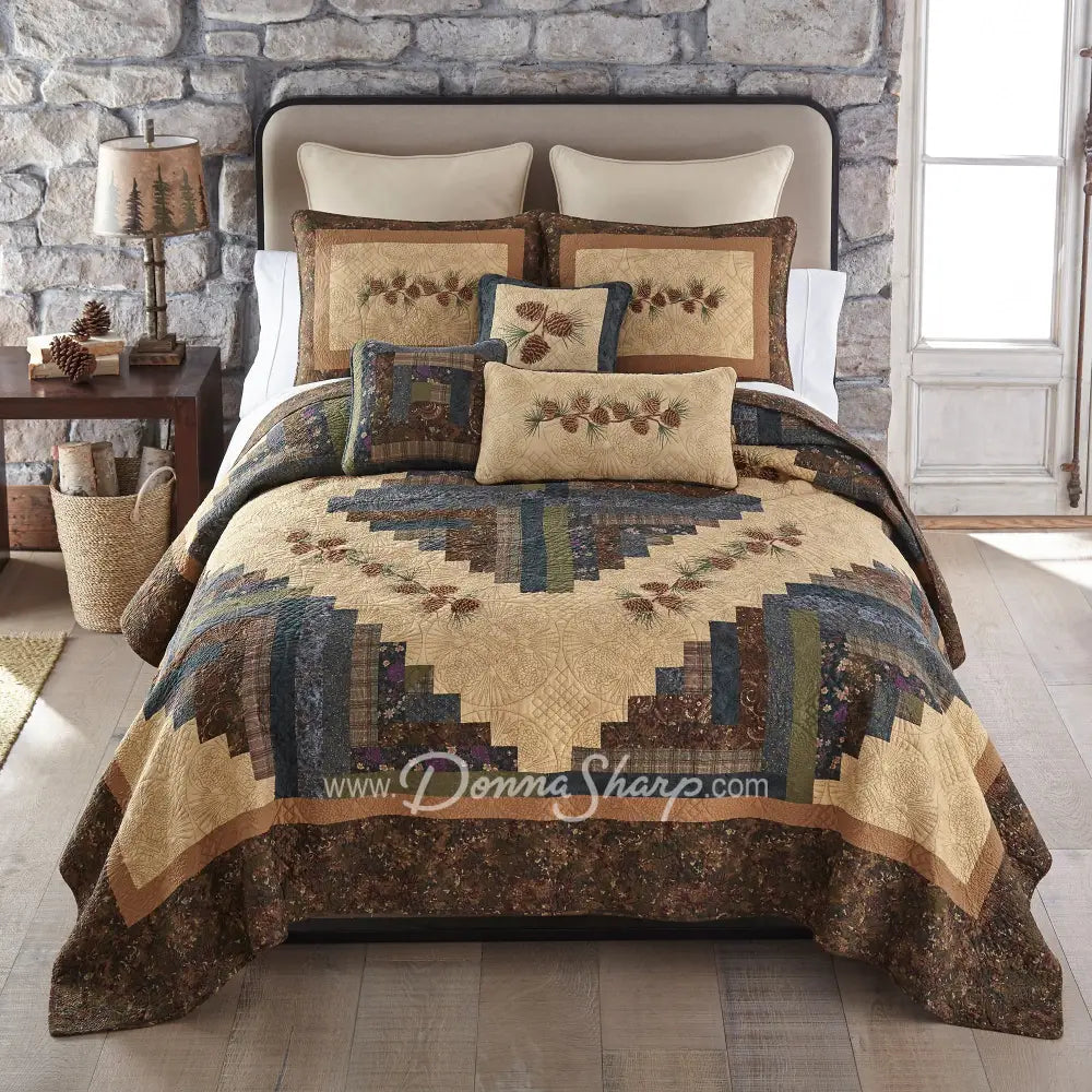 Donna Sharp Cabin Raising Pine Cone Cotton Quilted Bedding Bedding
