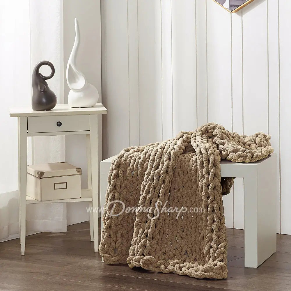 Donna Sharp Chenille Knit Throws Mink Bedding