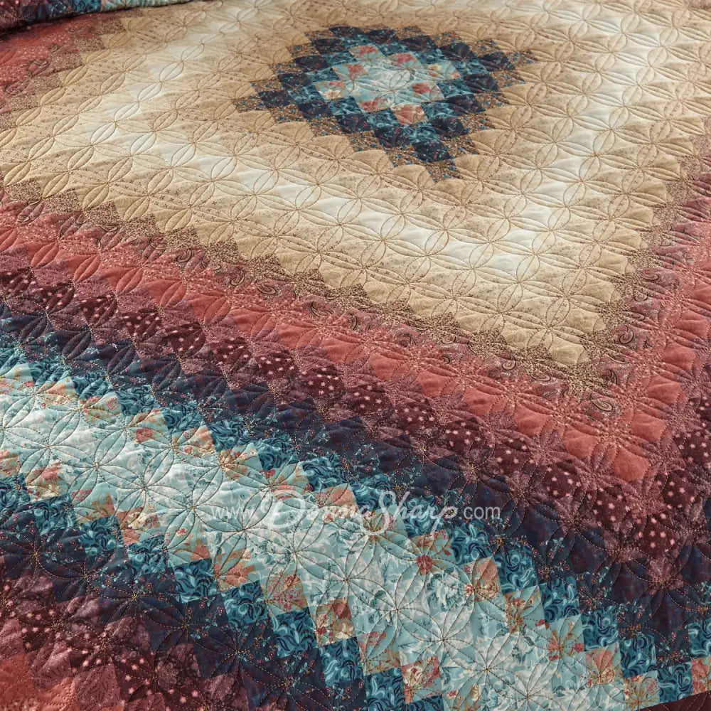 Donna Sharp Cinnamon 3Pc Quilted Bedding Set