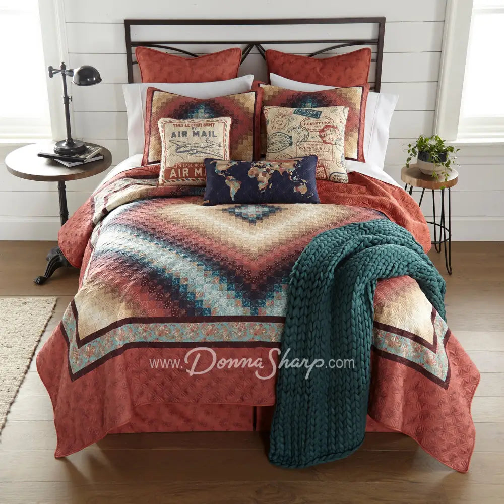 Donna Sharp Cinnamon 3Pc Quilted Bedding Set