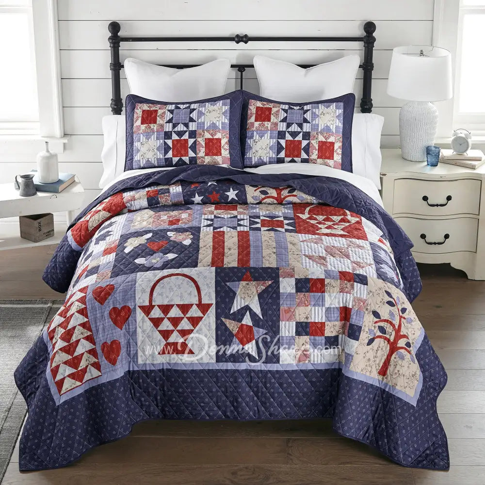 Donna Sharp County Fair 3pc Quilt Set from Your Lifestyle Twin Set, Quilt + 1 Sham New