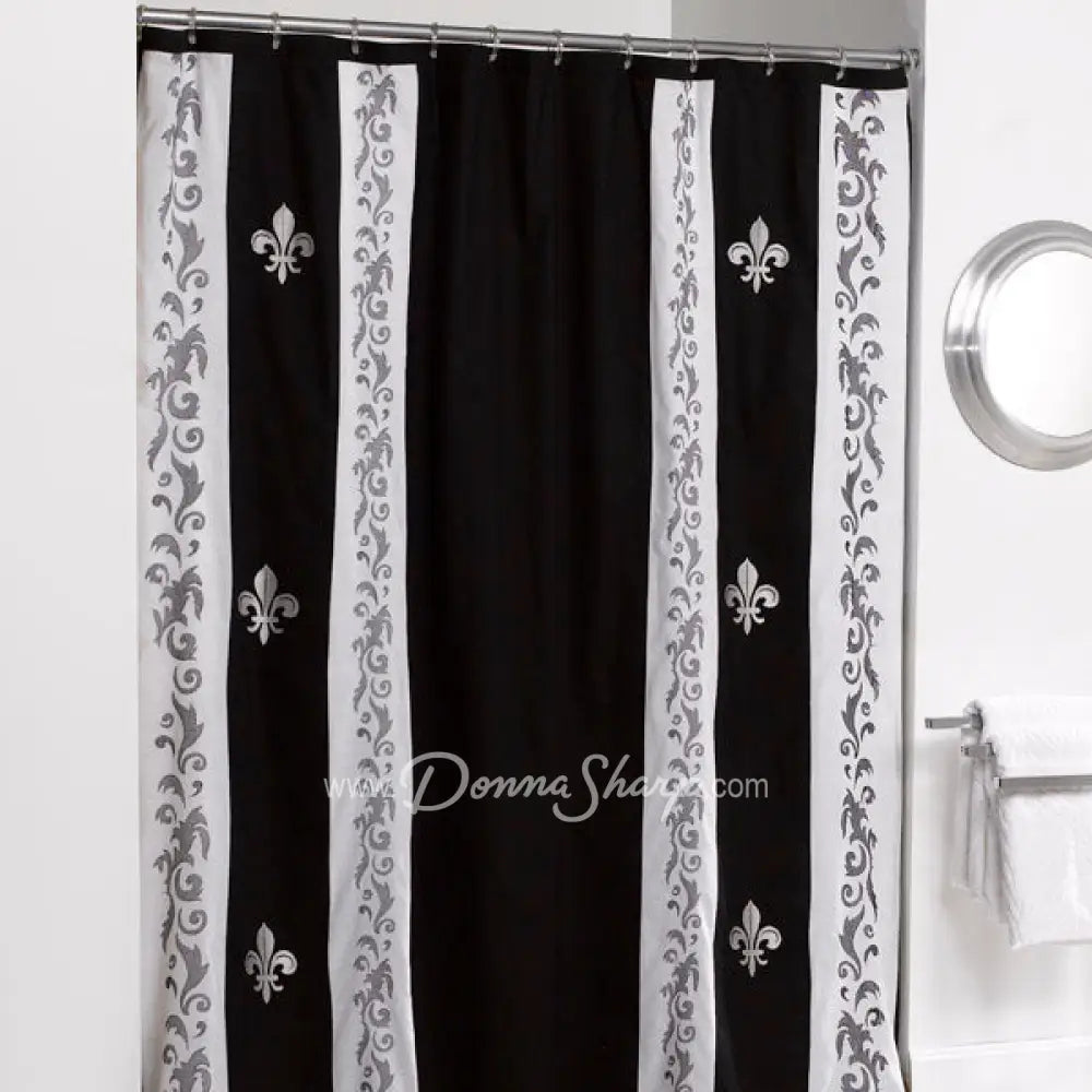 Shower Curtain Fdl Scrolls/White Sale