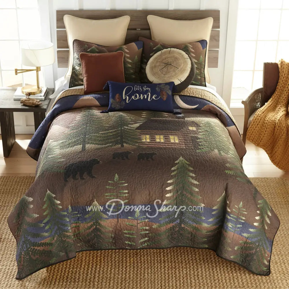 Folk Art Forest 3Pc Quilted Bedding Set From Donna Sharp
