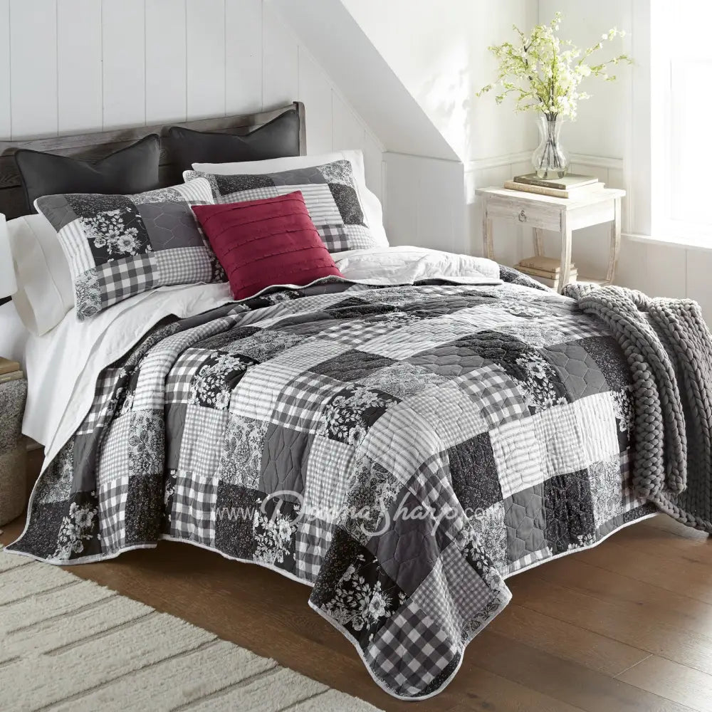 Donna Sharp Indiana Farmhouse 3Pc Cotton Quilt Set Bedding