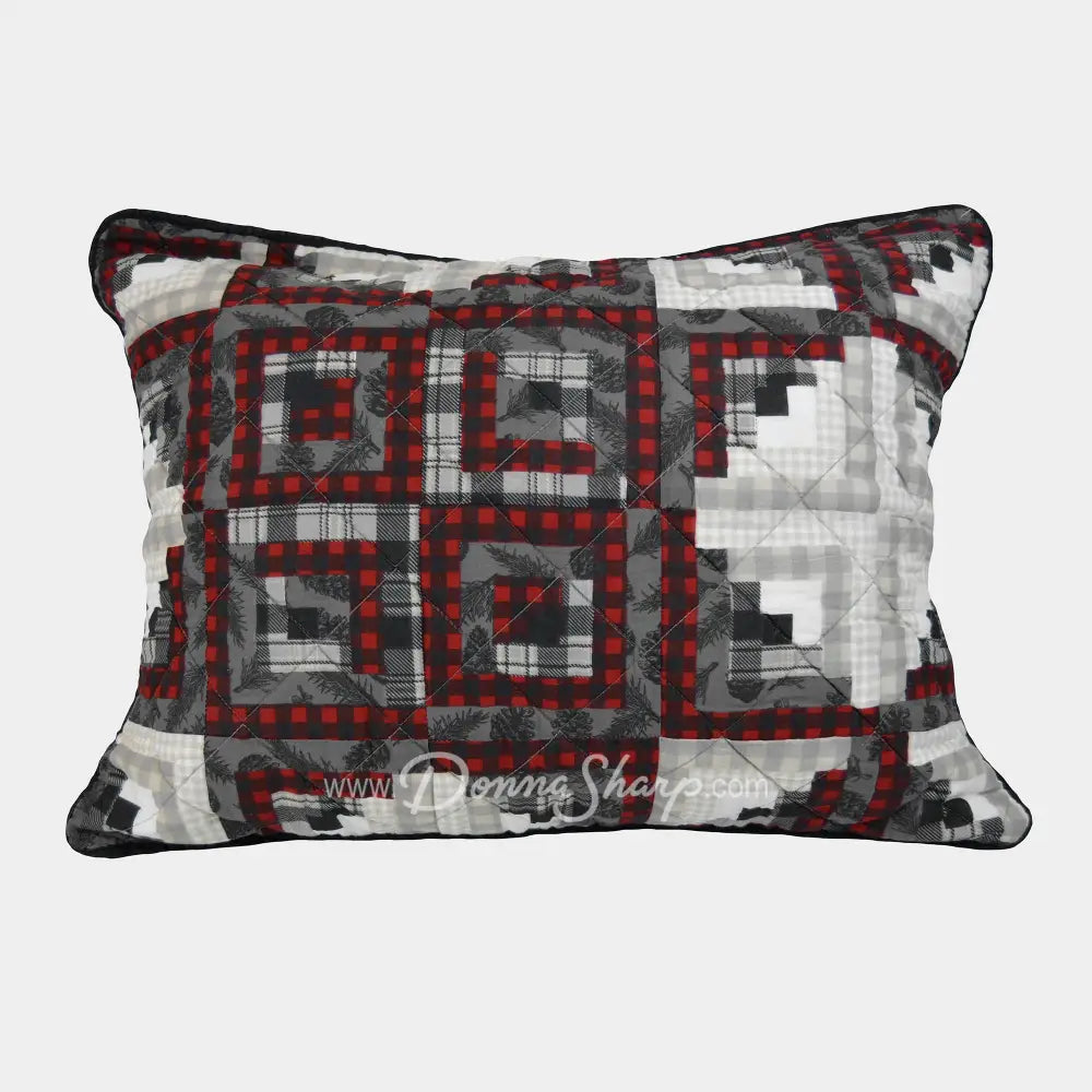 Donna Sharp Log Cabin Star Pieced Cotton Quilted Bedding Set New