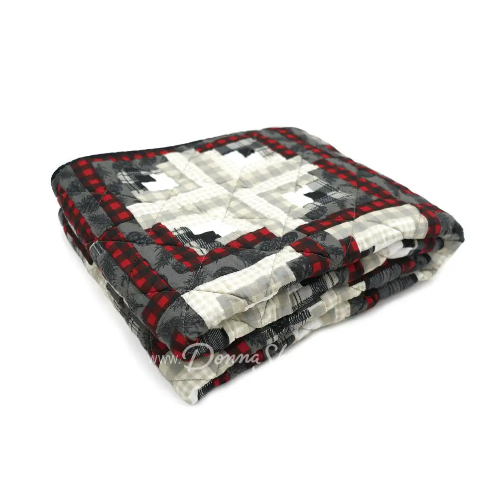 Donna Sharp Log Cabin Star Pieced Cotton Quilted Bedding Set New