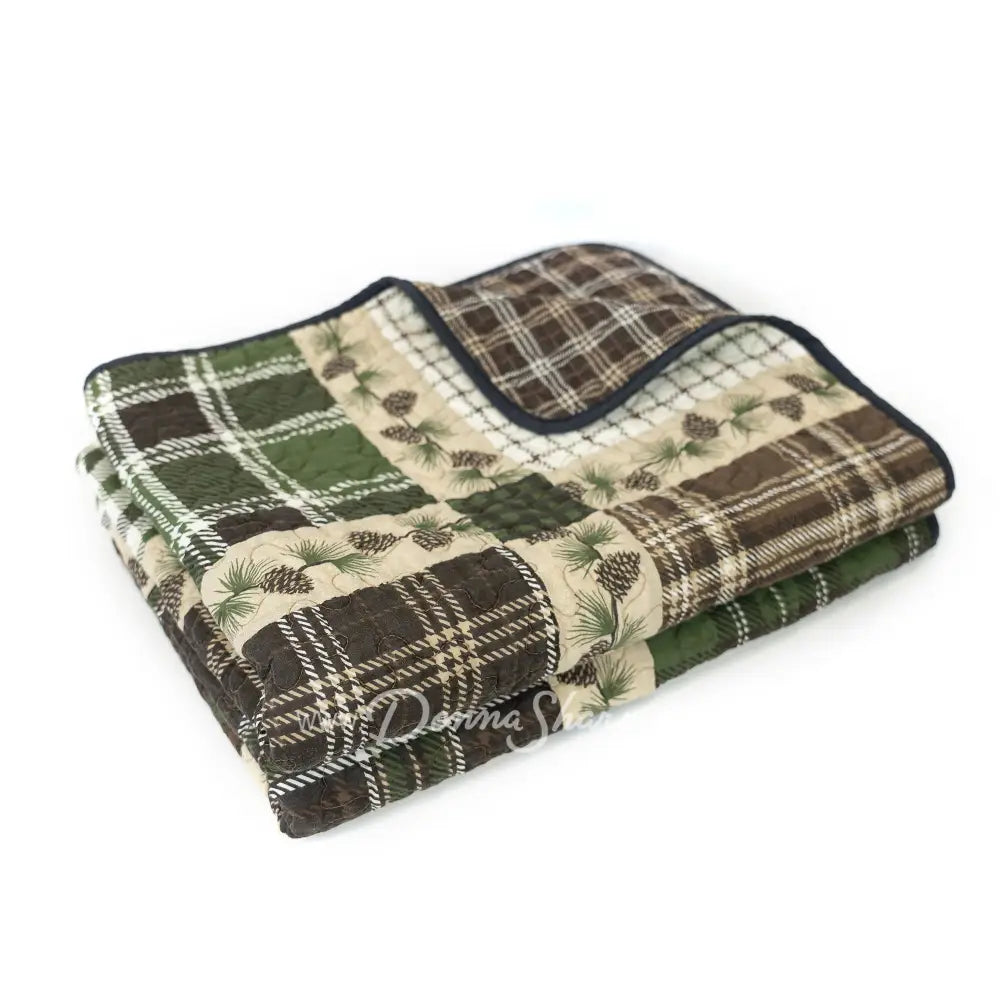 Pine Patch Quilted Throw folded