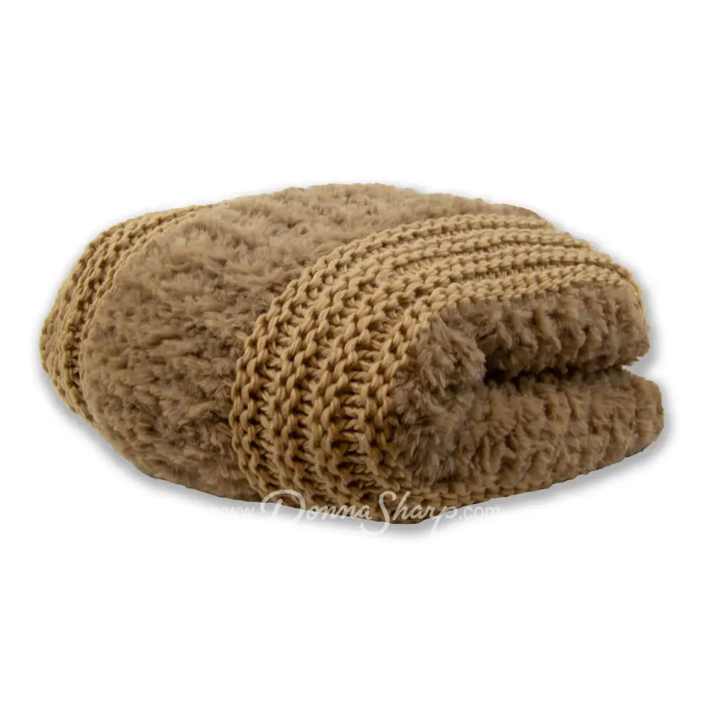 Donna Sharp Plush Knit Throws Plush Knit Camel Bedding