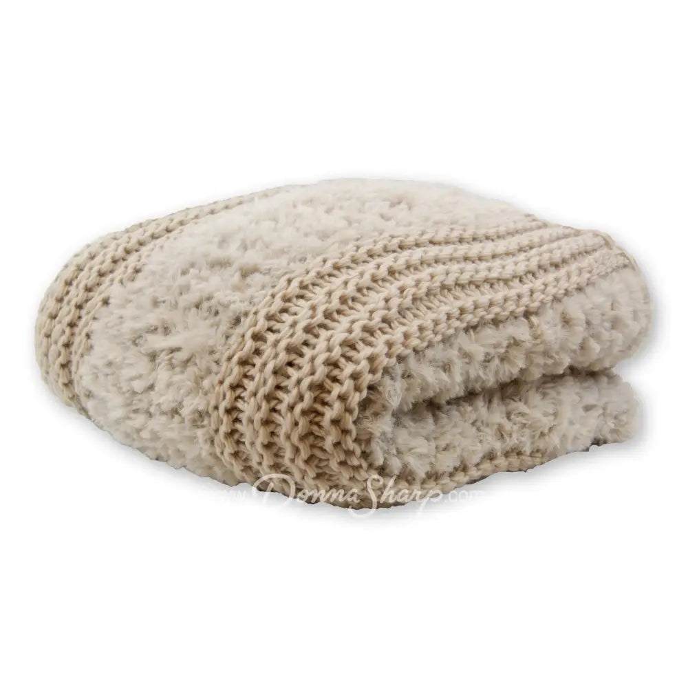 Donna Sharp Plush Knit Throws Plush Knit Taupe Bedding
