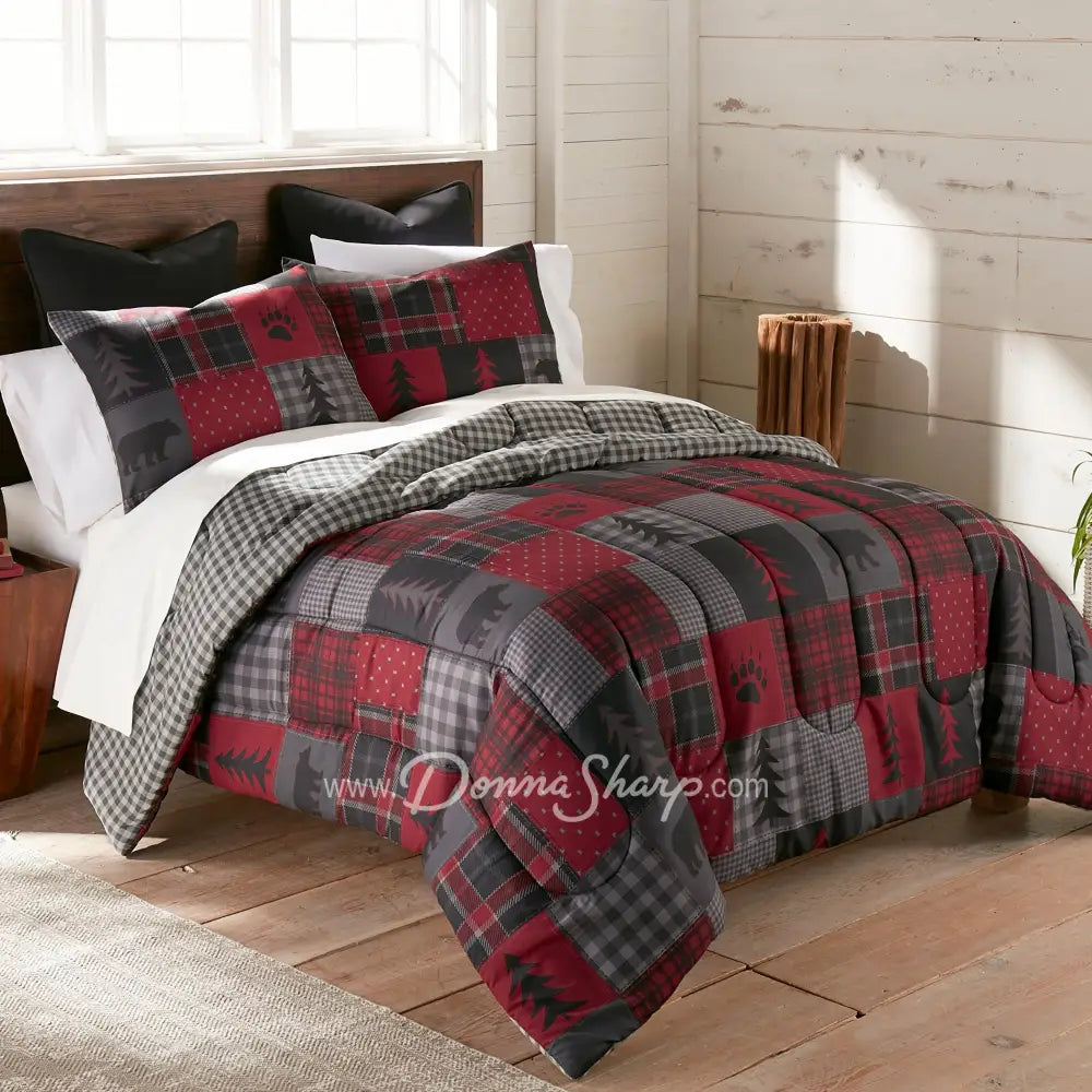 Donna Sharp Red Forest 3Pc Microfiber Comforter Bedding Set