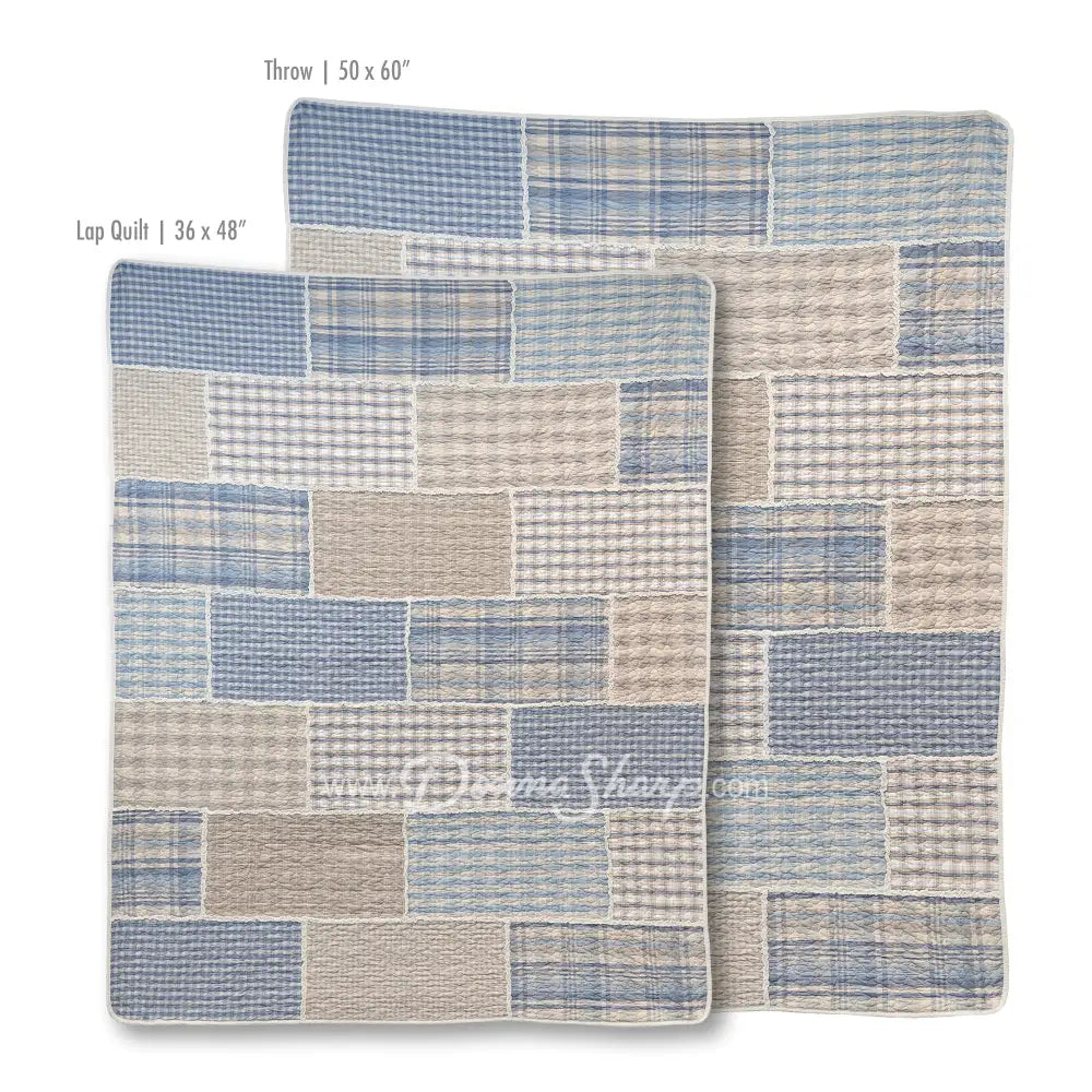 Donna Sharp Slate Cobblestone Cotton Patchwork Quilt Set Bedding