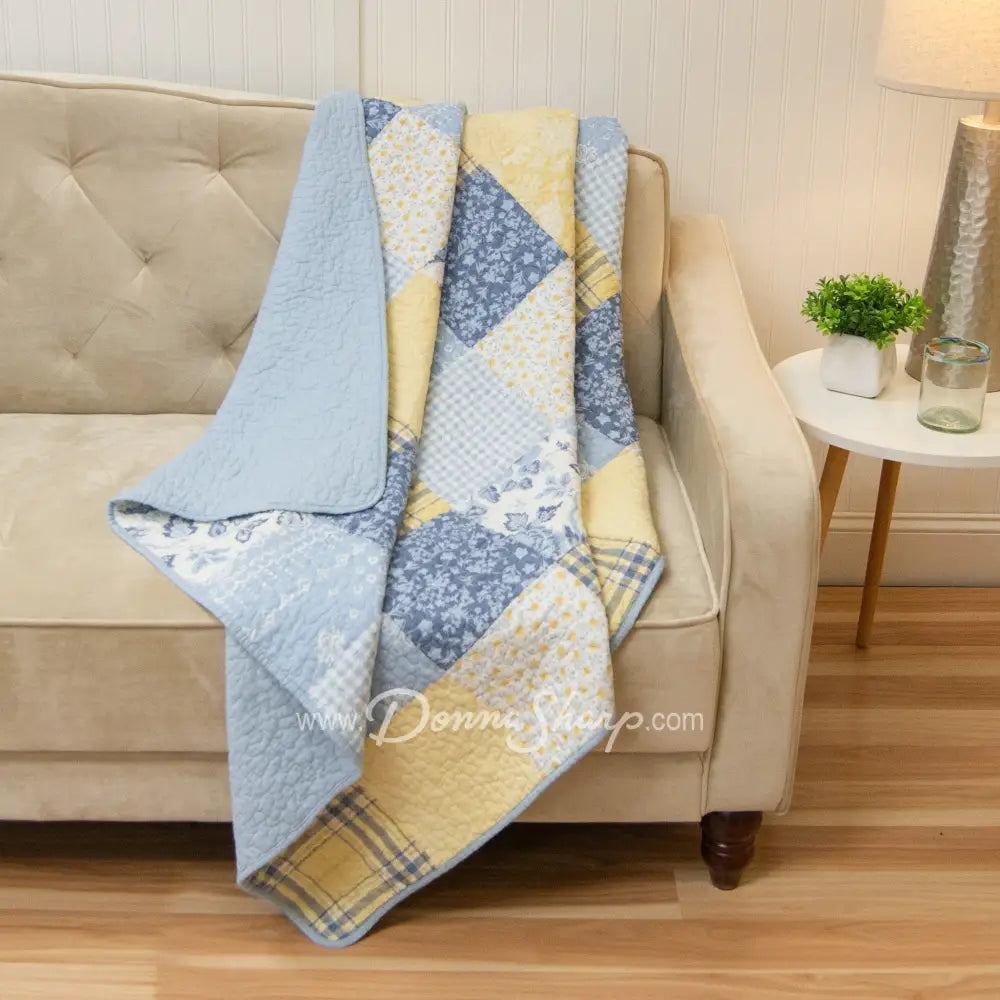 Donna Sharp Spring Flowers Cotton Pieced Quilted Bedding Set New