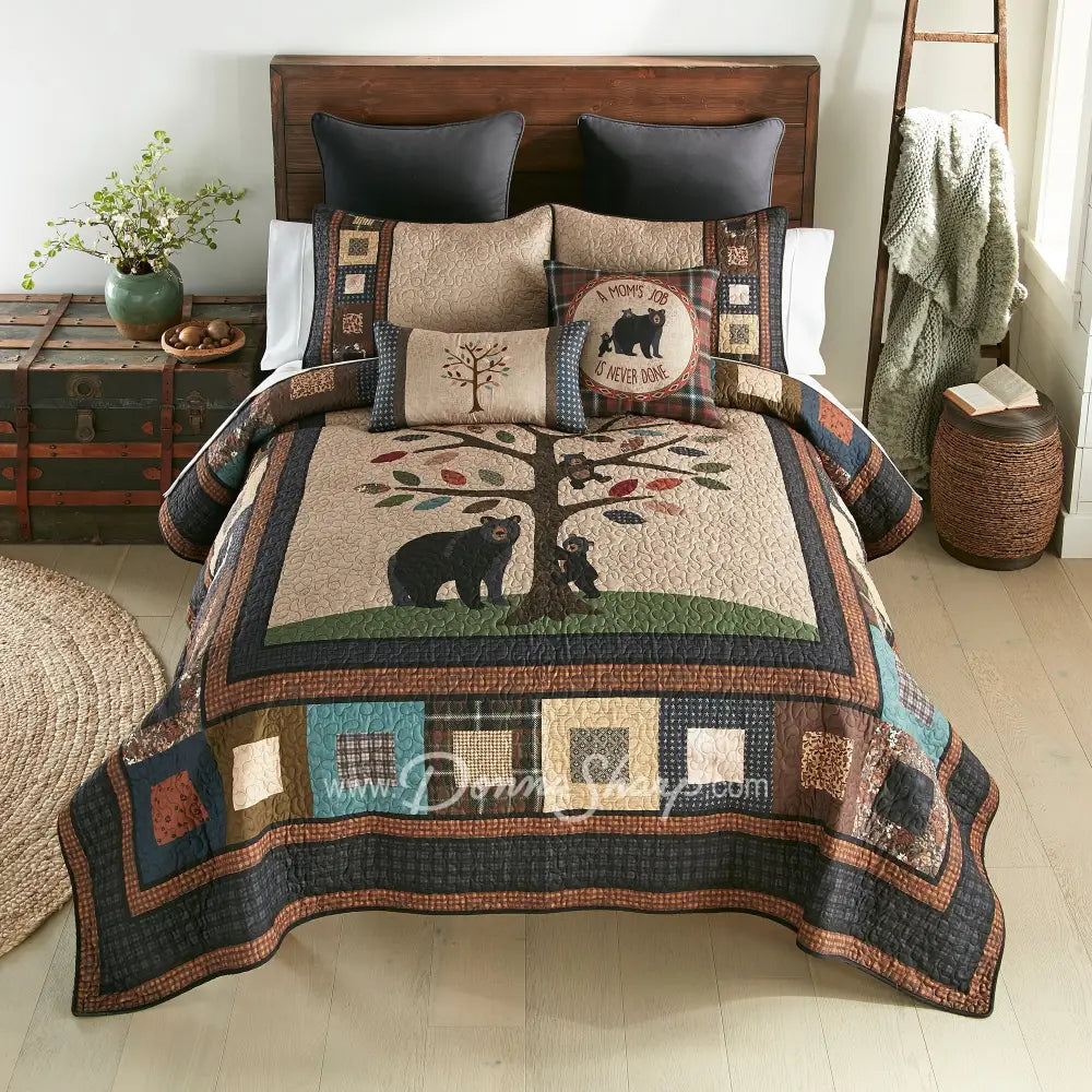 Donna Sharp Tree of Love Bear Design Quilt Set