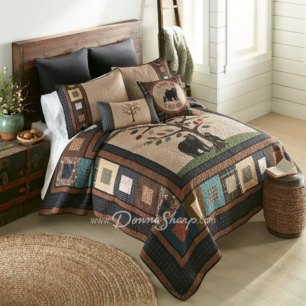 Donna Sharp Tree of Love Bear Design Quilt Set