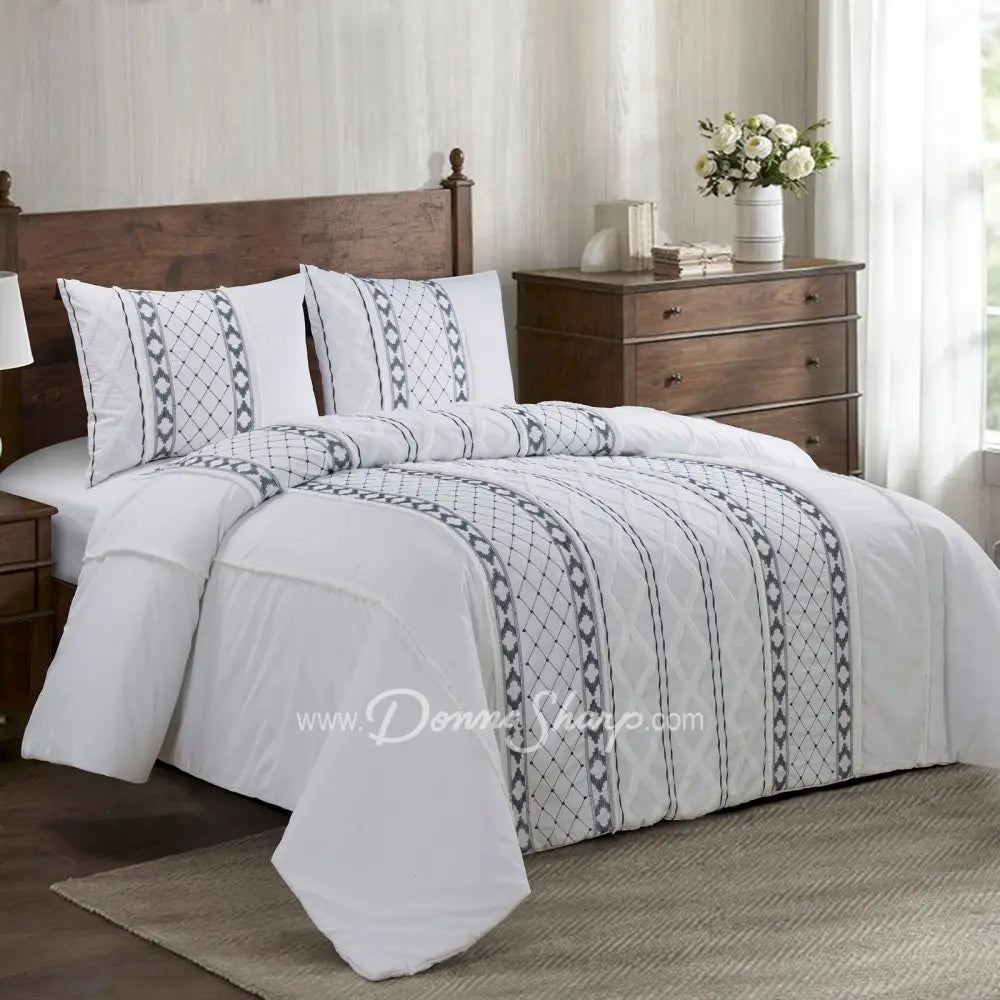 Donna Sharp Trellis 3Pc Cotton Comforter Set Bedding