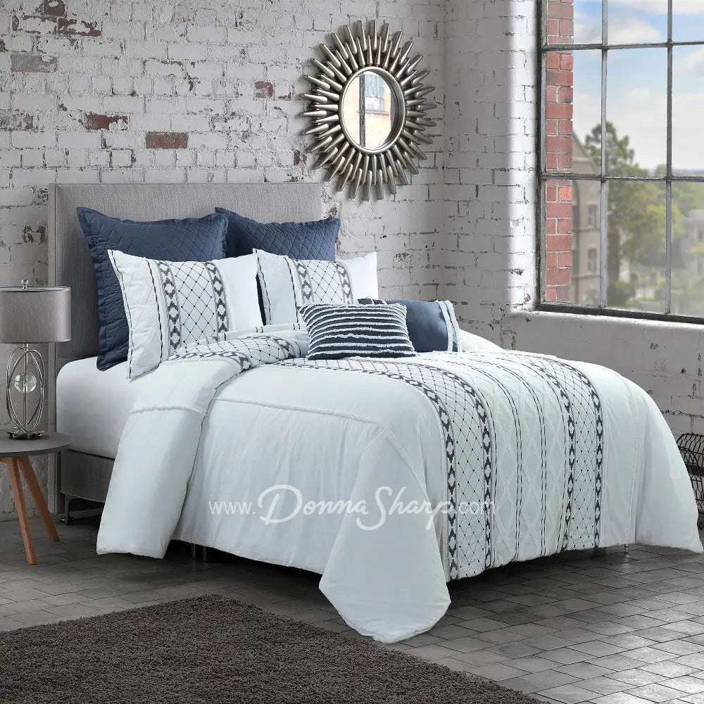 Donna Sharp Trellis 3Pc Cotton Comforter Set Bedding