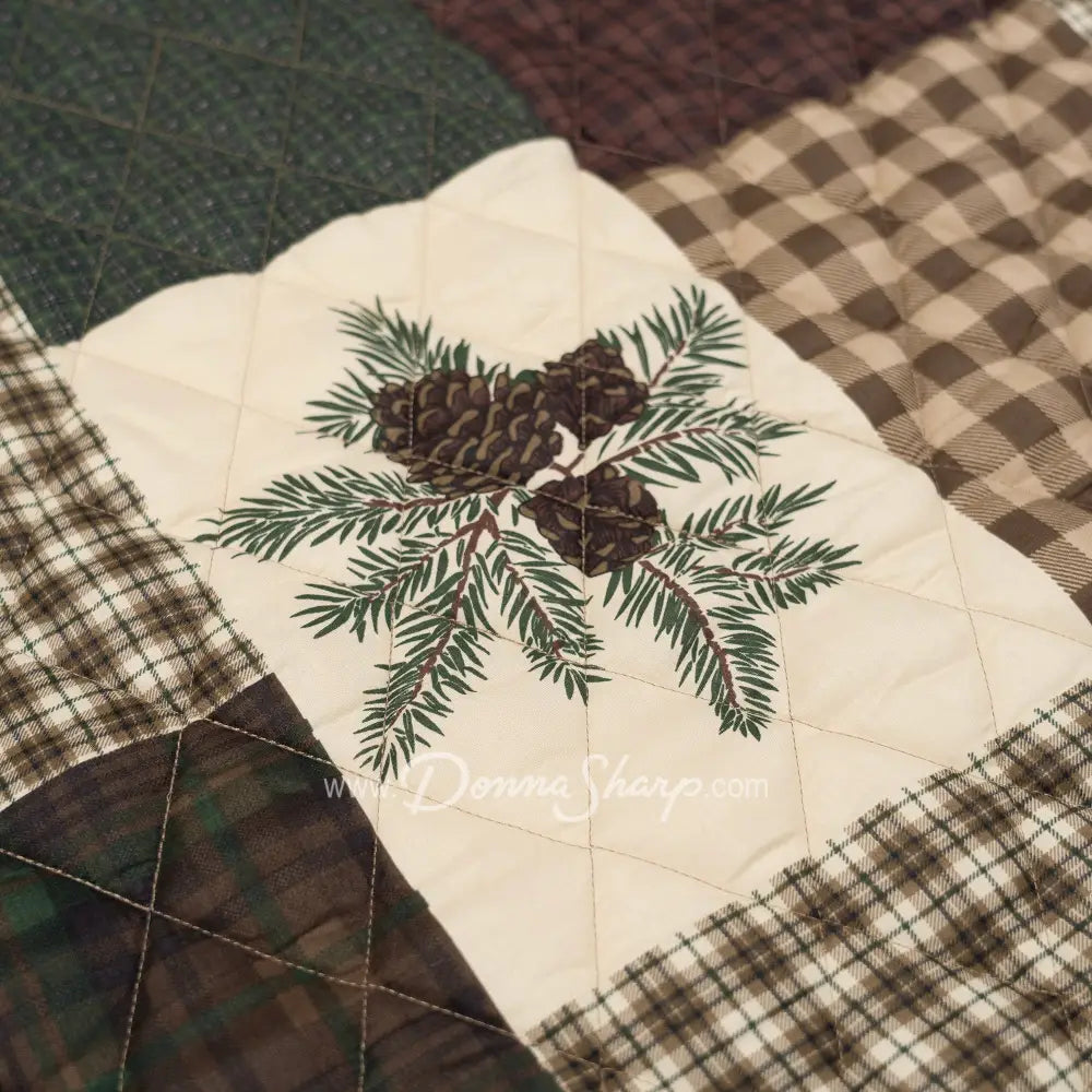 Pine Panels Microfiber Quilt Set