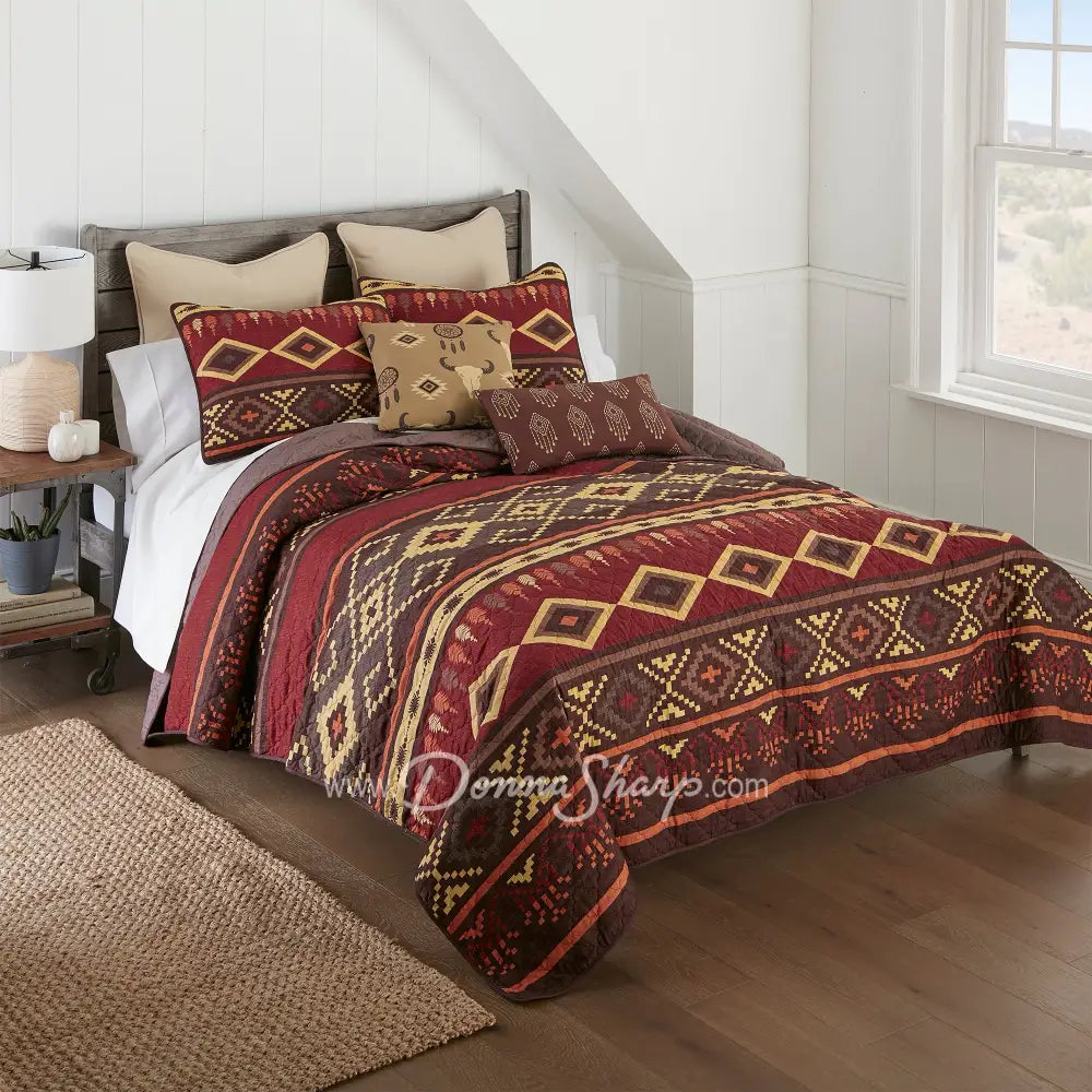 Western Tapestry 3Pc Quilted Bedding Set By Donna Sharp New
