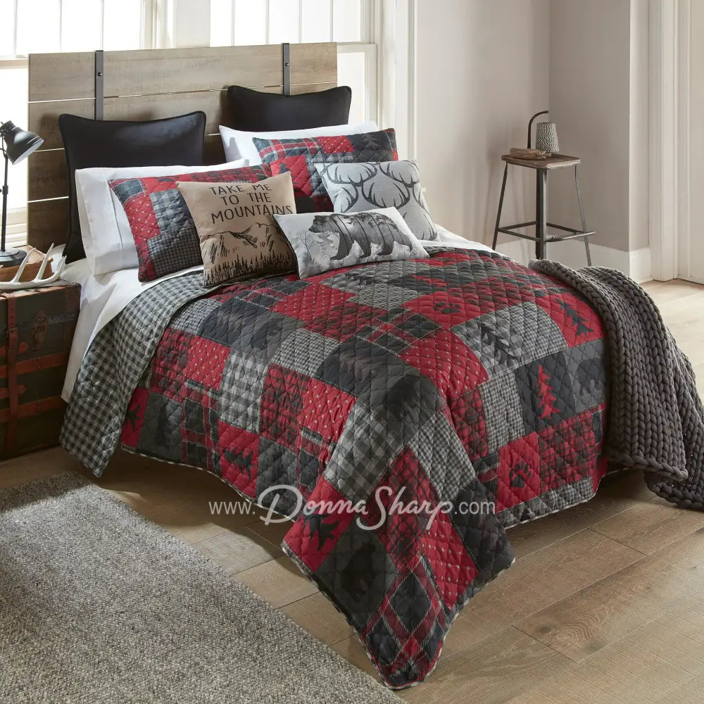 Your Lifestyle Red Forest Microfiber Quilt Bedding Set