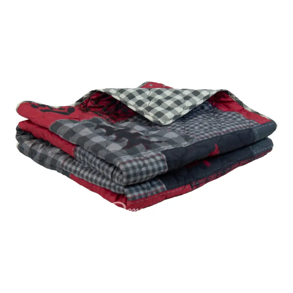 Your Lifestyle Red Forest Microfiber Quilted Throw Bedding