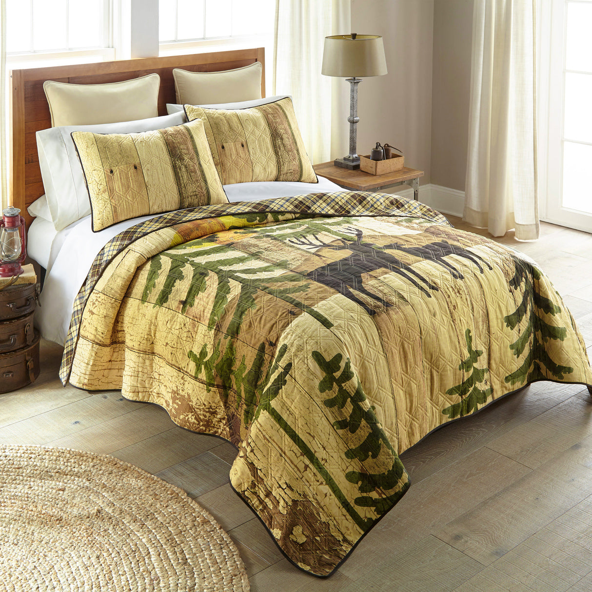 Donna Sharp Painted Deer Quilted Bedding Set