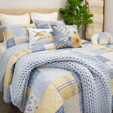 Donna Sharp Spring Flowers Cotton Pieced Quilted Bedding Set