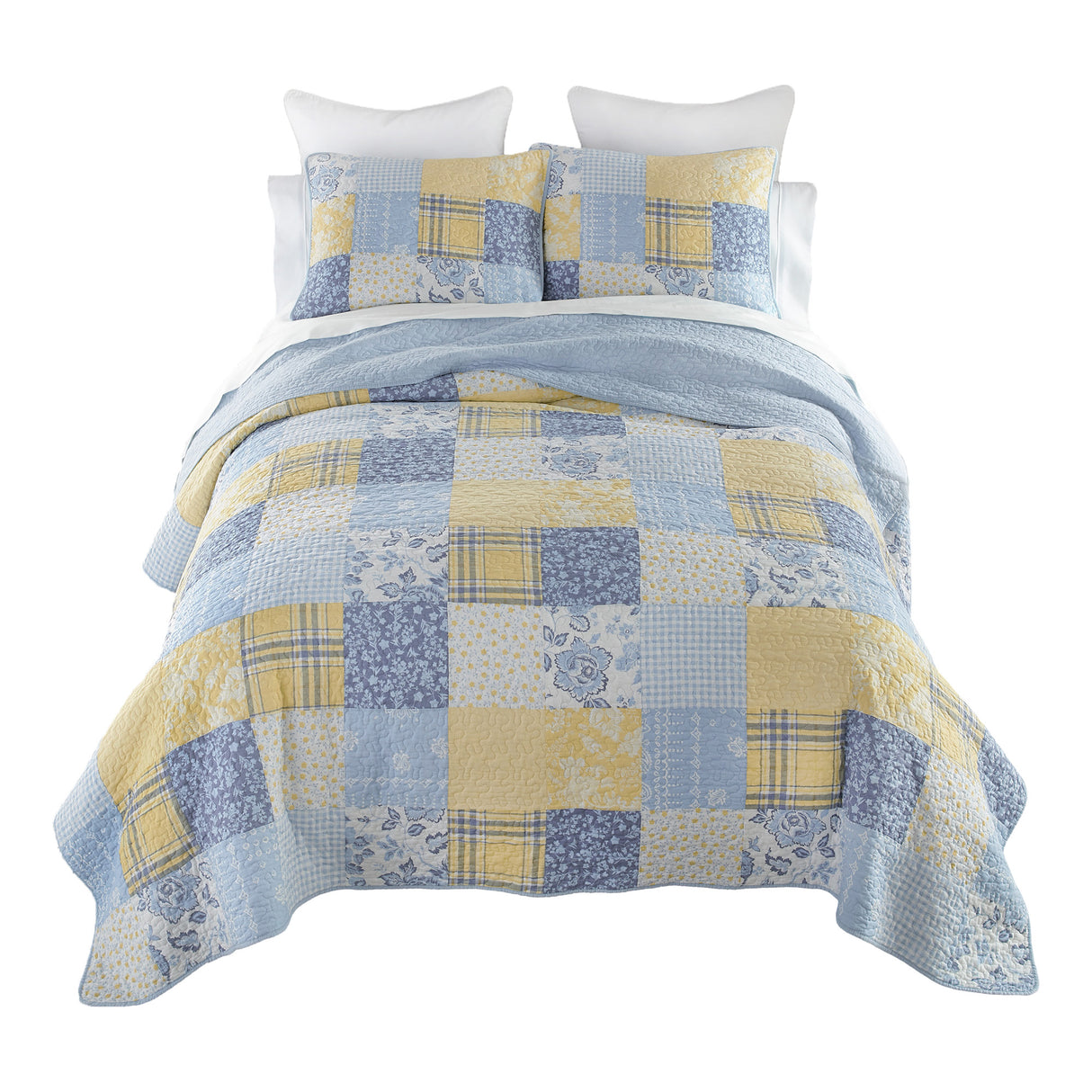 Donna Sharp Spring Flowers Cotton Pieced Quilted Bedding Set