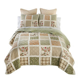 Donna Sharp Peach Rose 3pc Cotton Pieced Quilt Set