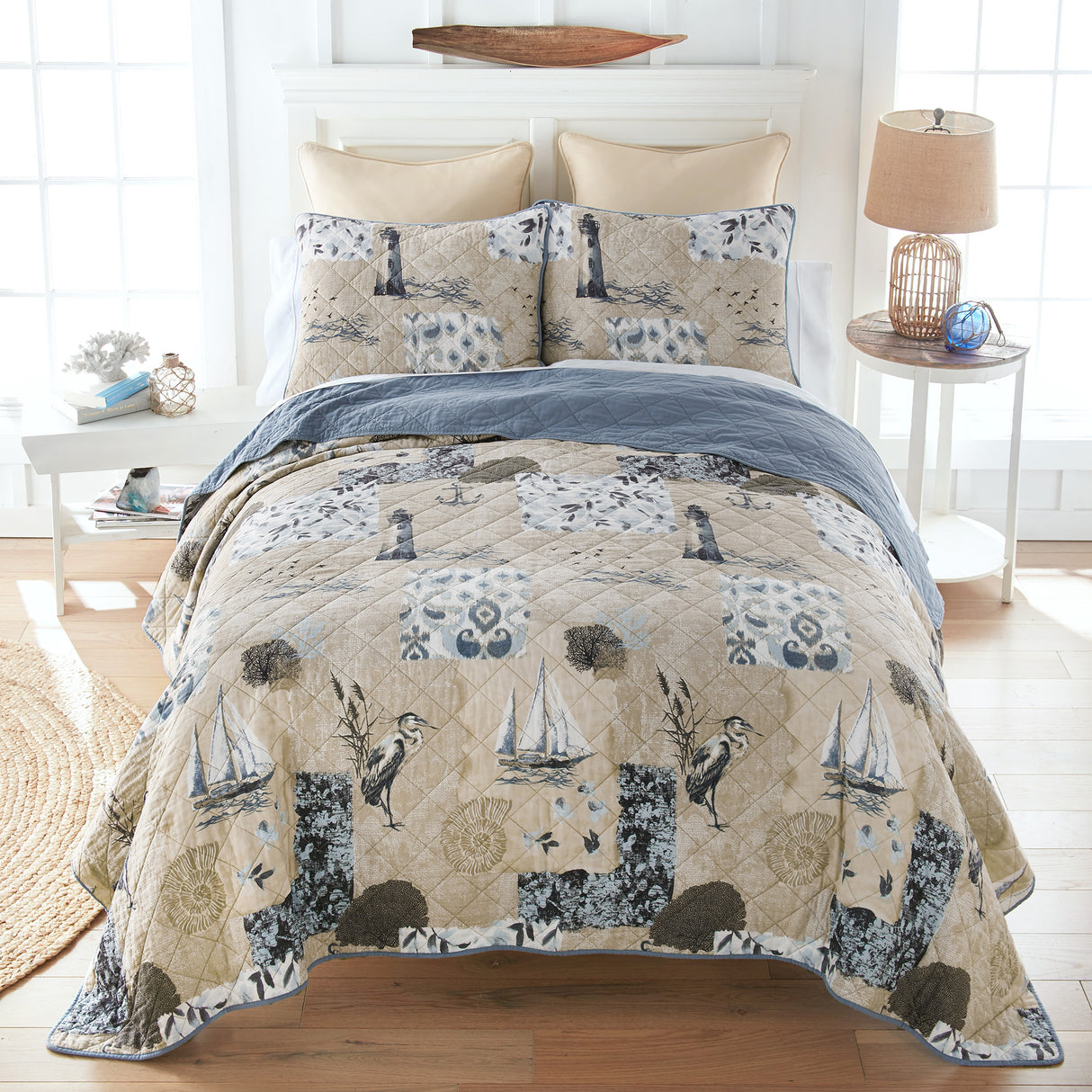 Donna Sharp Seascape Cotton Quilted Bedding Set