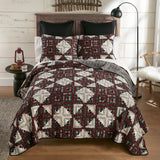 Donna Sharp Log Cabin Star Pieced Cotton Quilted Bedding Set