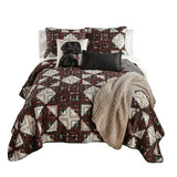 Donna Sharp Log Cabin Star Pieced Cotton Quilted Bedding Set