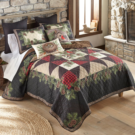 Donna Sharp Cardinal Pine 3pc Quilted Bedding Set