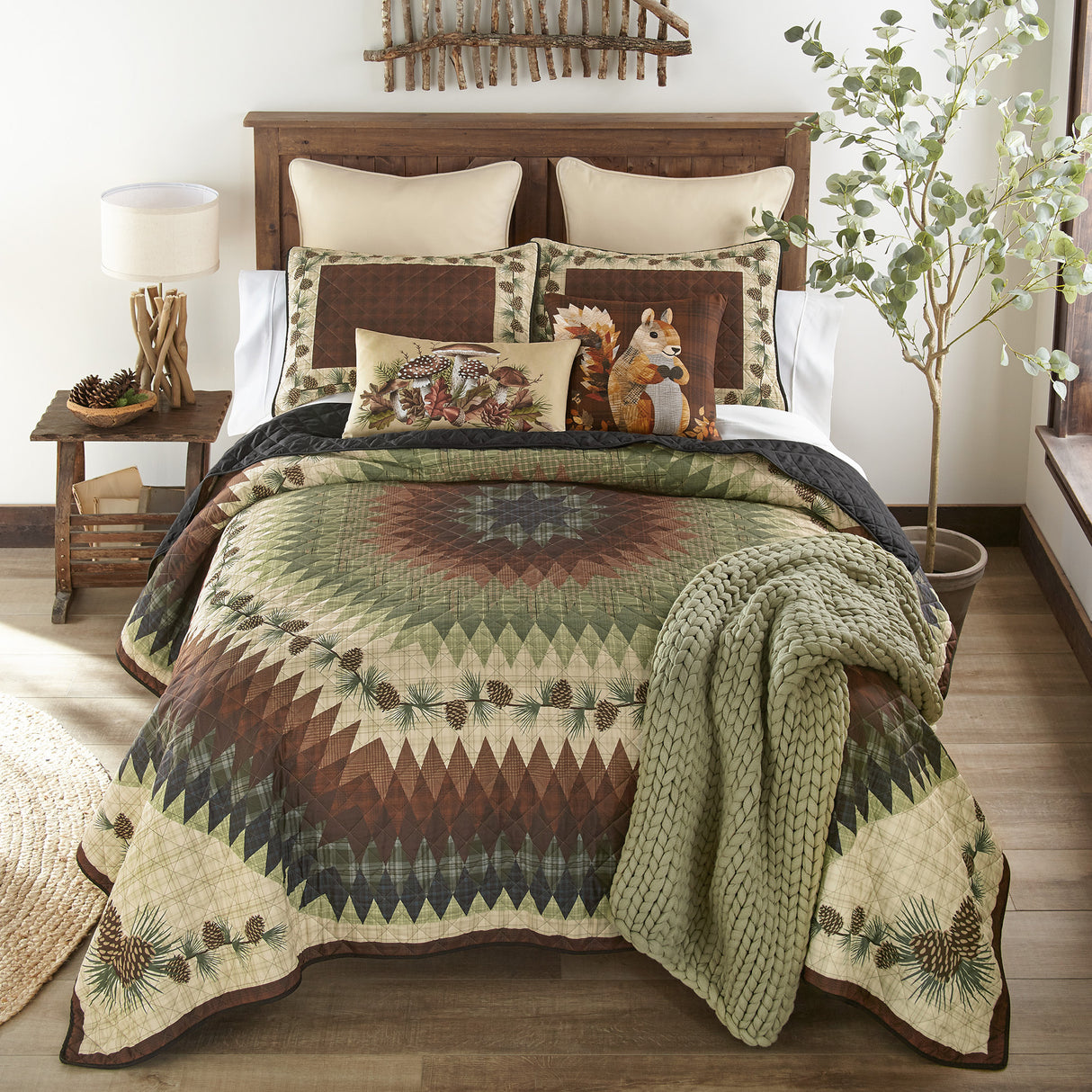 Donna Sharp Pine Circle 3pc Quilted Bedding Set