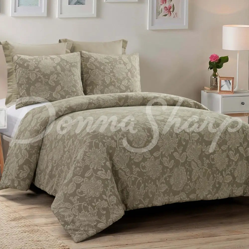 Amadora Comforter Set King / Taupe Bedding