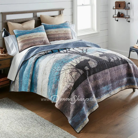 Bear Hill 3Pc Quilted Bedding Set By Your Lifestyle