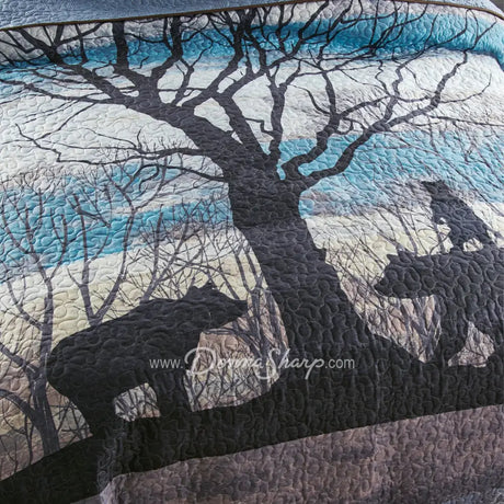 Bear Hill 3Pc Quilted Bedding Set By Your Lifestyle