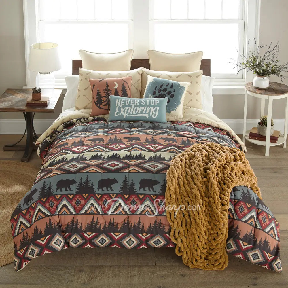 Bear Totem 3Pc Bedding Set From Your Lifestyle By Donna Sharp Paw - Pillow