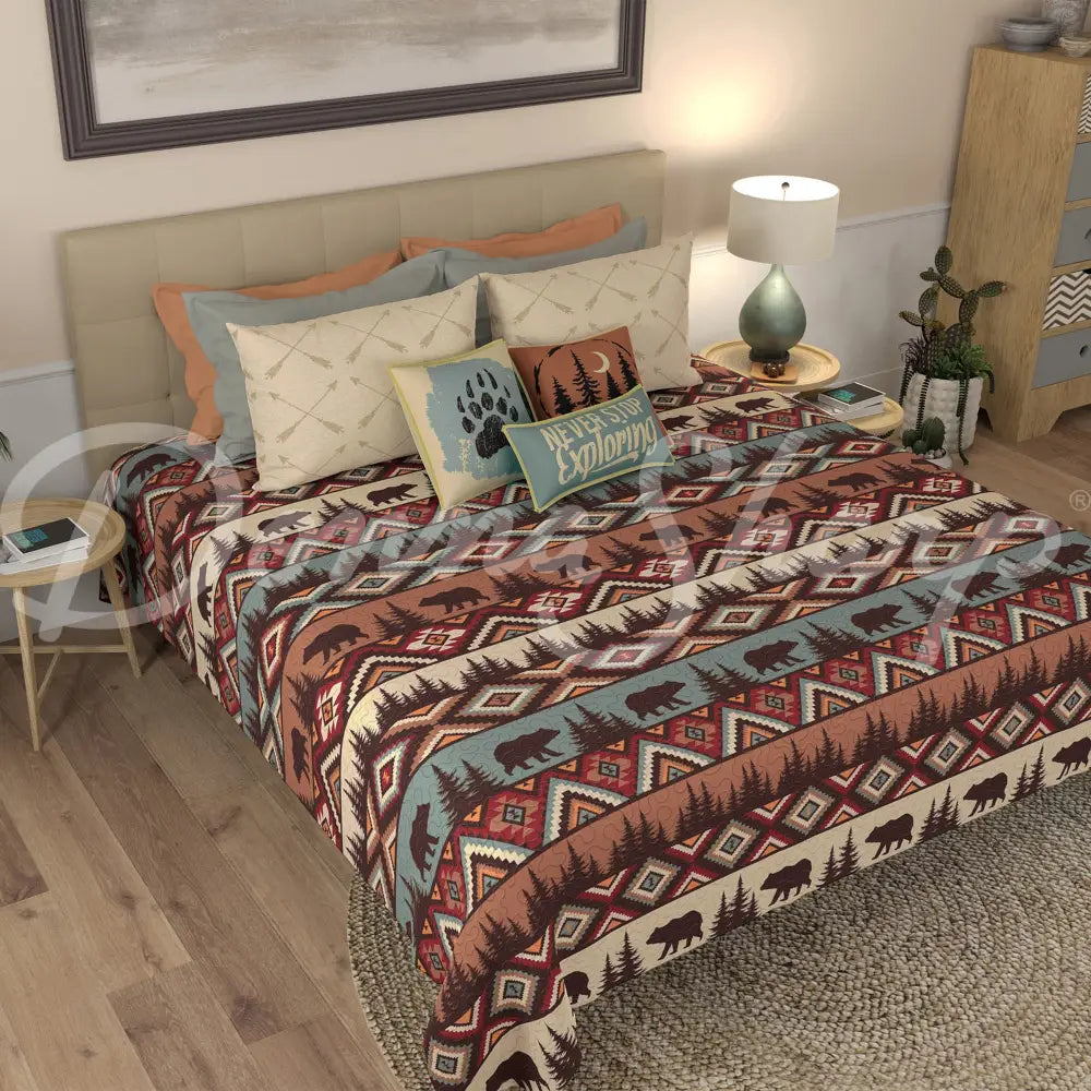 Bear Totem Quilted Bedding Set From Your Lifestyle