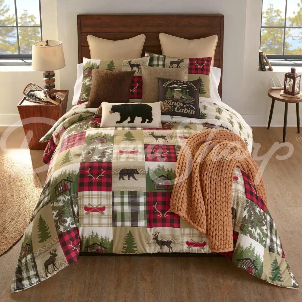 Cedar Lodge 3Pc Comforter Bedding Set From Your Lifestyle By Donna Sharp Cabin - Pillow