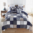 Checkerboard Indigo 3Pc Cotton Pieced Quilt Set From Donna Sharp Bedding